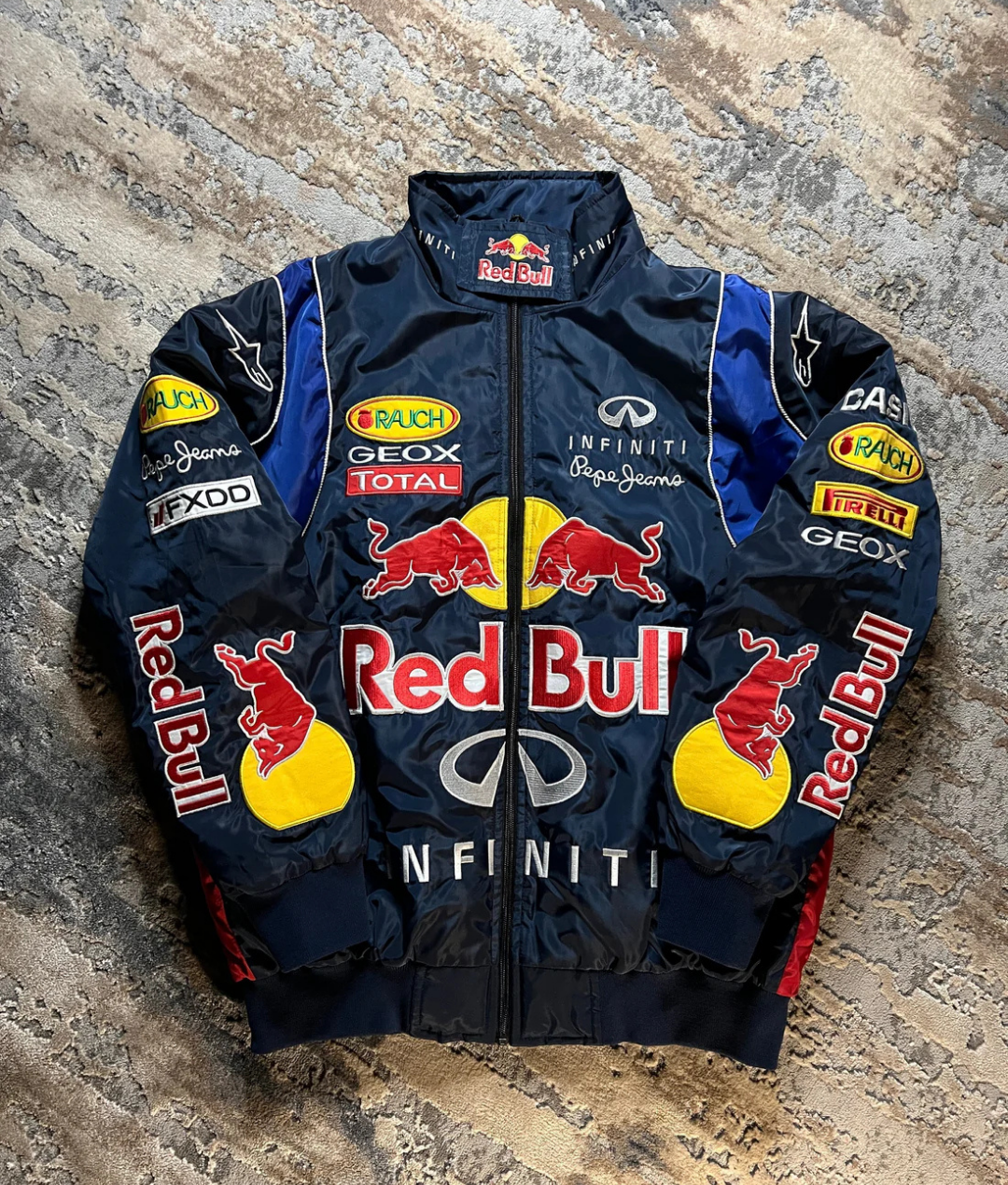 Vintage Motorsport Racing Bomber Jacket – Red Bull Inspired