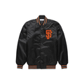 San Francisco Giants retro satin bomber jacket black orange, JacketnJoint