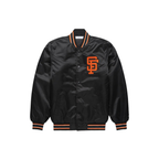 San Francisco Giants retro satin bomber jacket black orange, JacketnJoint