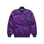 Arizona Diamondbacks satin varsity bomber jacket front view, JacketnJoint