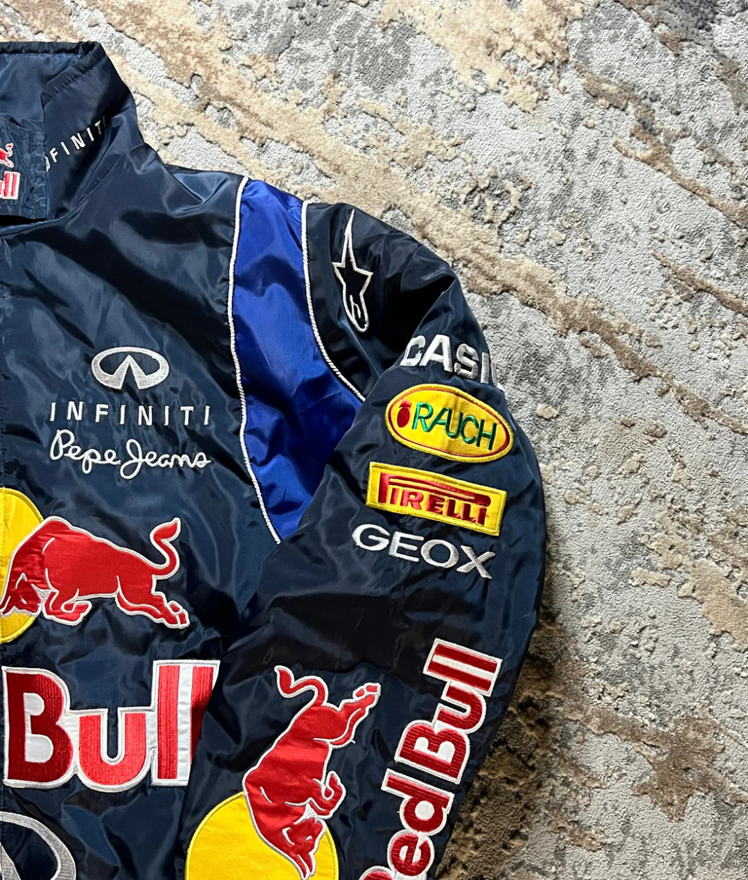 Vintage Motorsport Racing Bomber Jacket – Red Bull Inspired