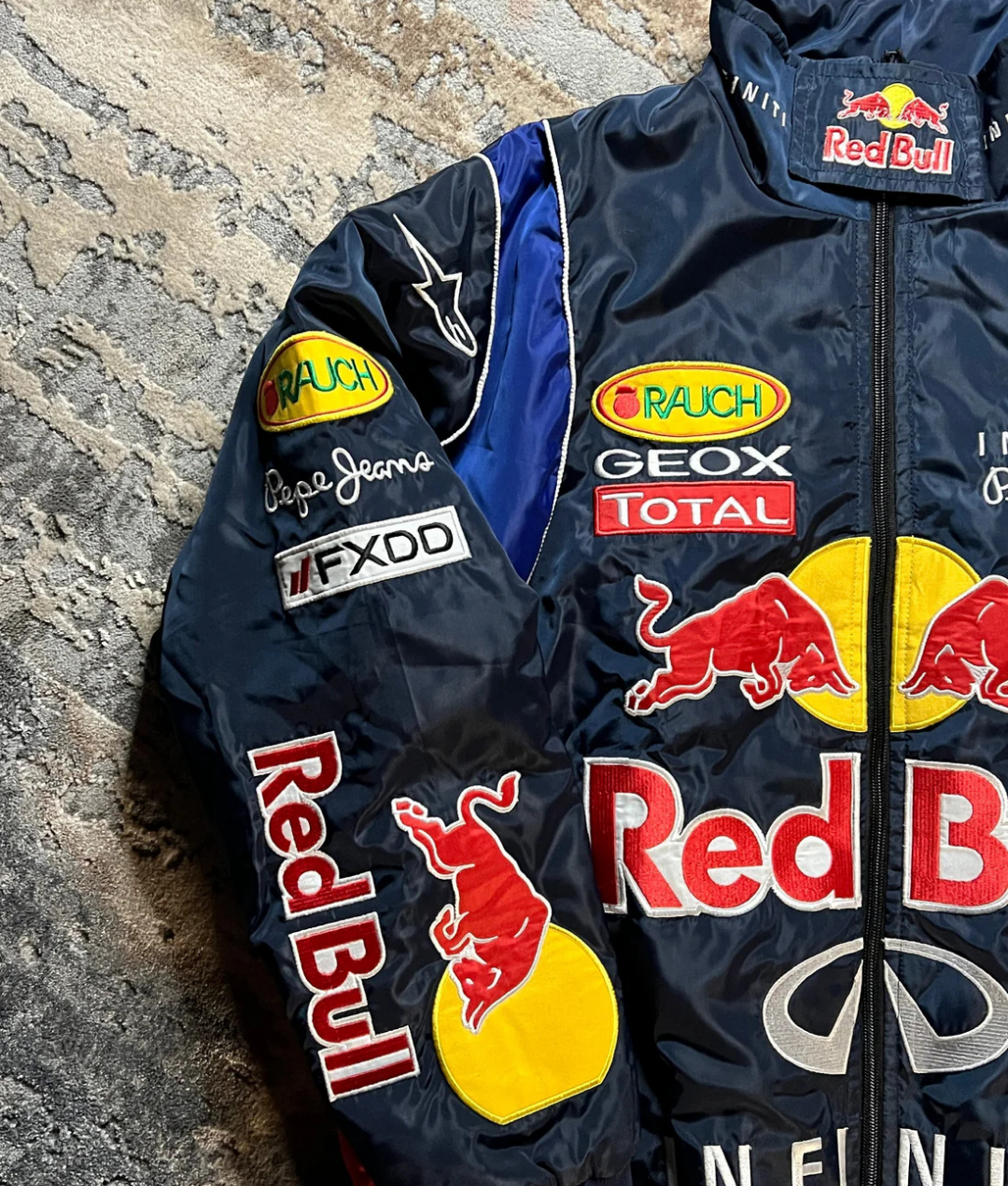 Vintage Motorsport Racing Bomber Jacket – Red Bull Inspired