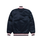 Minnesota Twins Navy Satin Bomber Jacket back view, JacketnJoint