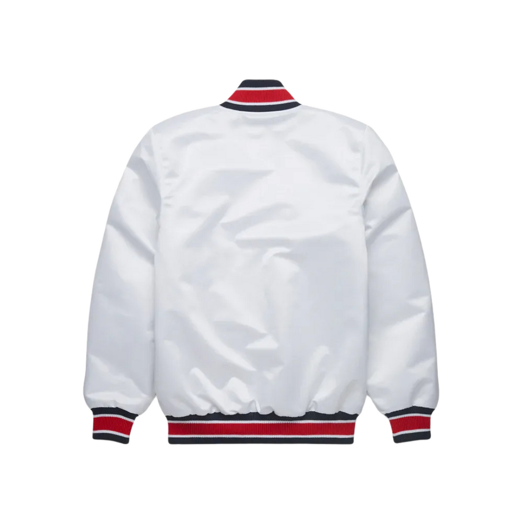 Washington Nationals white varsity satin jacket for men and women – classic MLB apparel, JacketnJoint