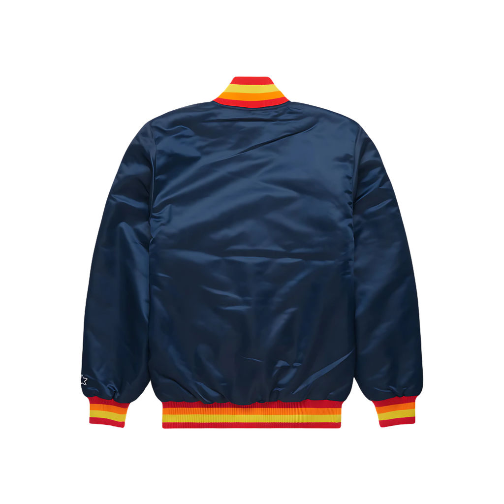 Official MLB Houston Astros satin baseball jacket back view, JacketnJoint