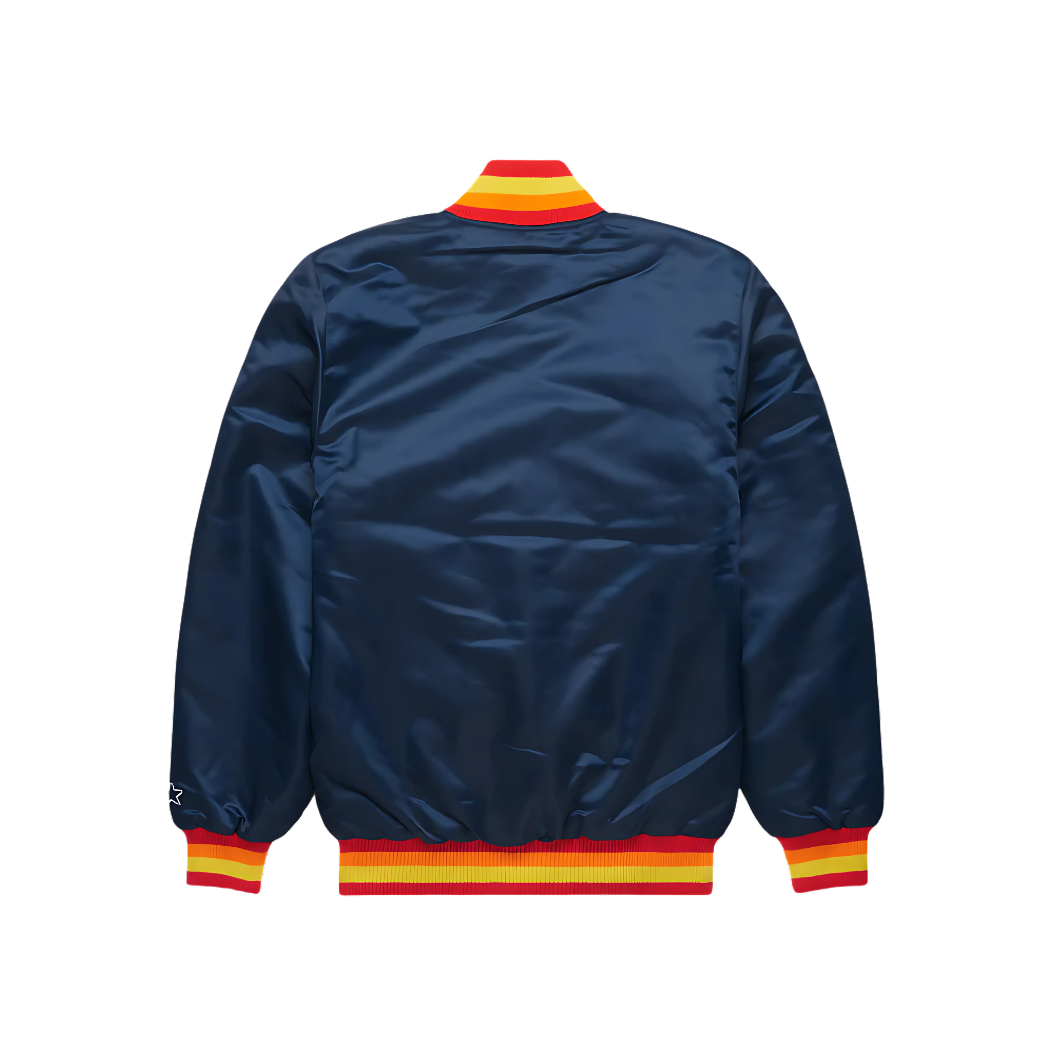 Official MLB Houston Astros satin baseball jacket back view, JacketnJoint