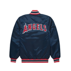 Los Angeles Angels red satin victory jacket MLB fan gear back view, JacketnJoint