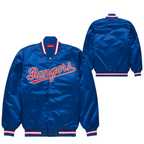  Royal Blue Satin Varsity MLB Jacket, Jacketnjoint