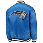 Orlando Magic fanwear black varsity satin jacket back view, JacketnJoint
