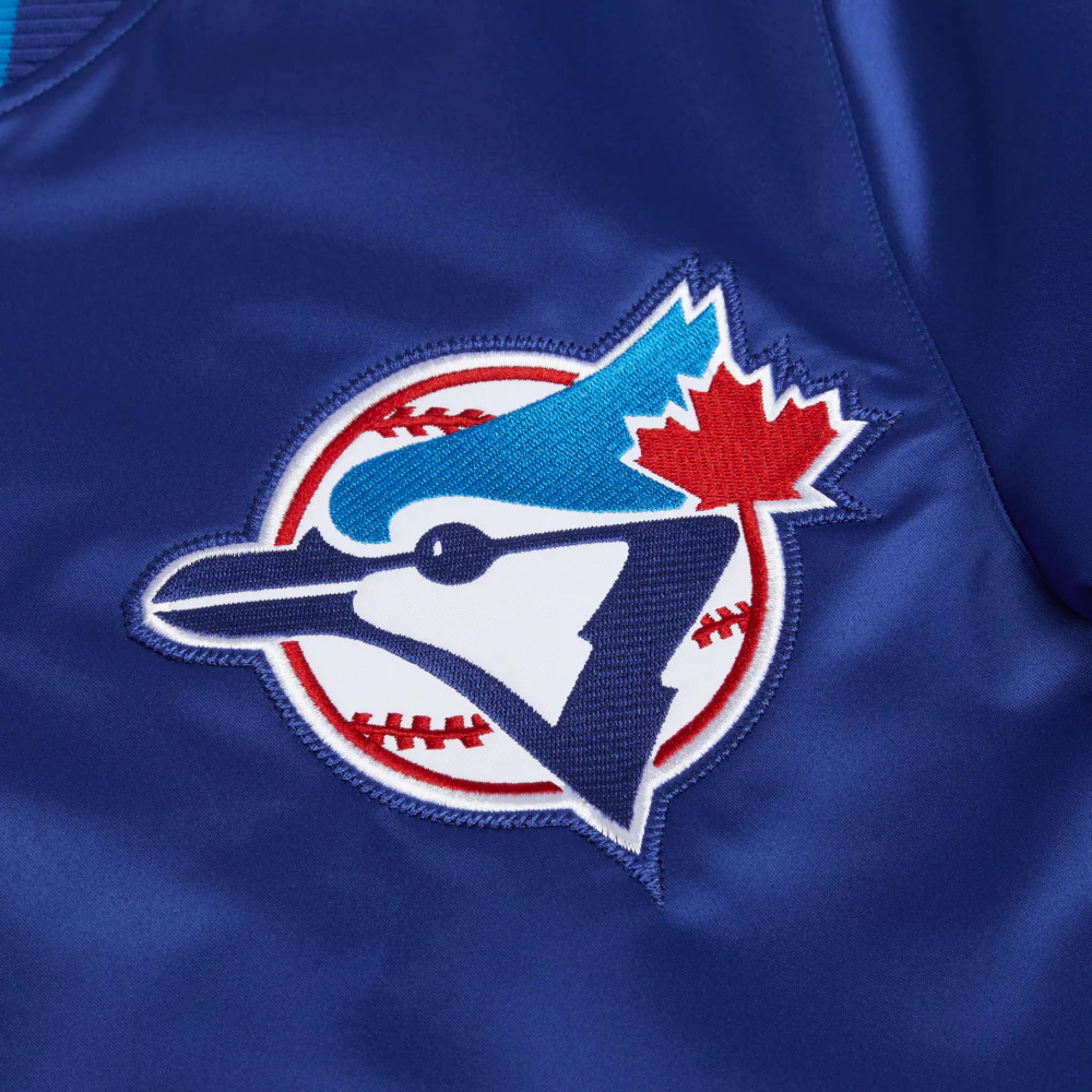 Official Blue Jays satin bomber jacket with team logo, JacketnJoint