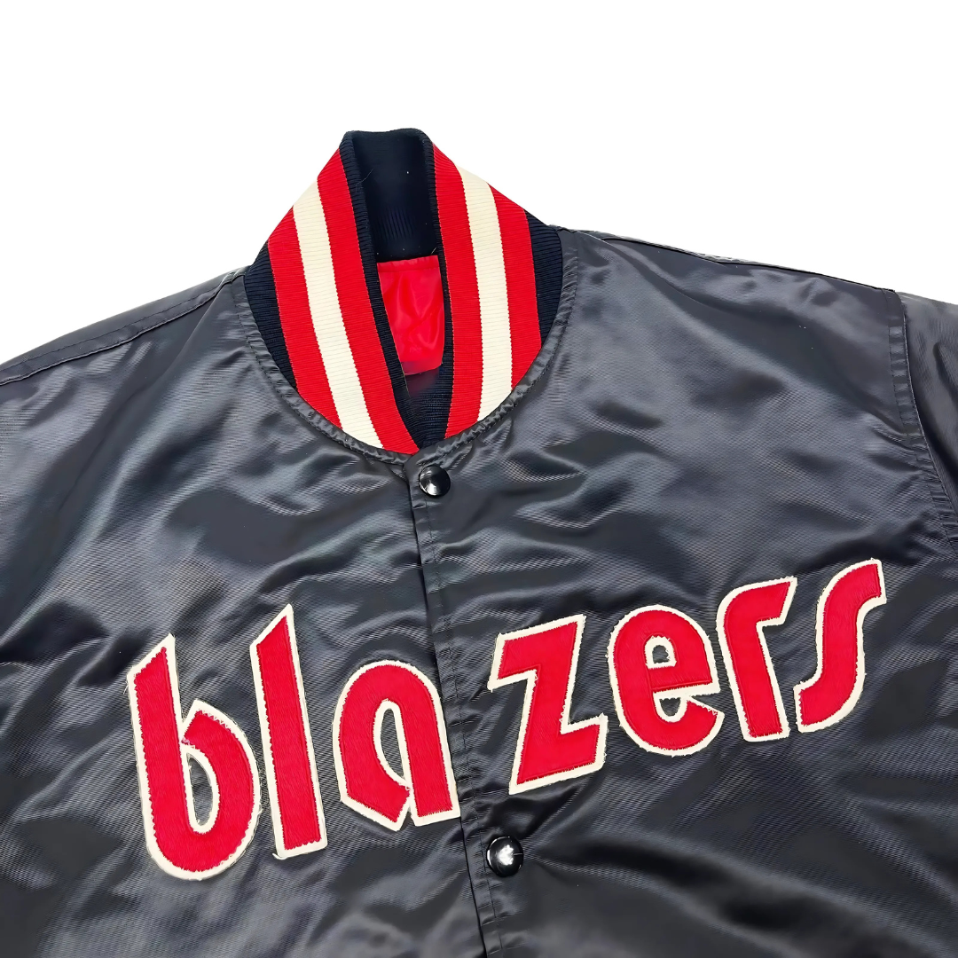 Official NBA Portland Trail Blazers satin bomber jacket with embroidered  logo, JacketnJoint