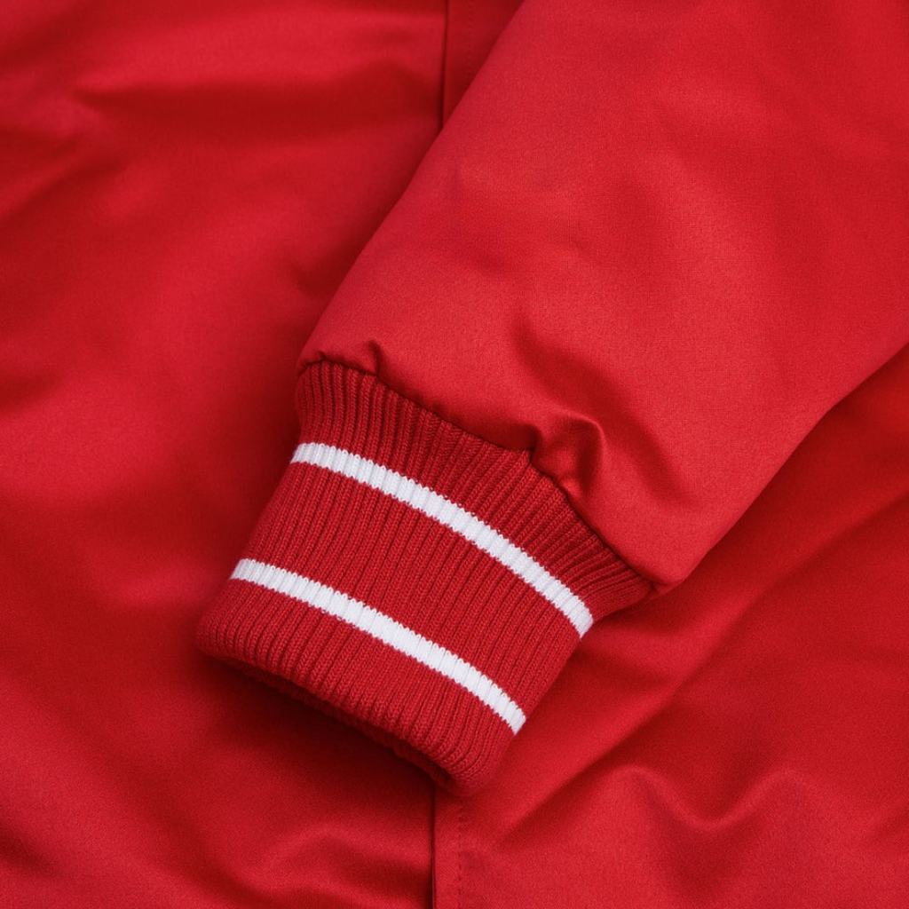 Retro Cincinnati Reds MLB satin fanwear bomber jacket sleeves, JacketnJoint