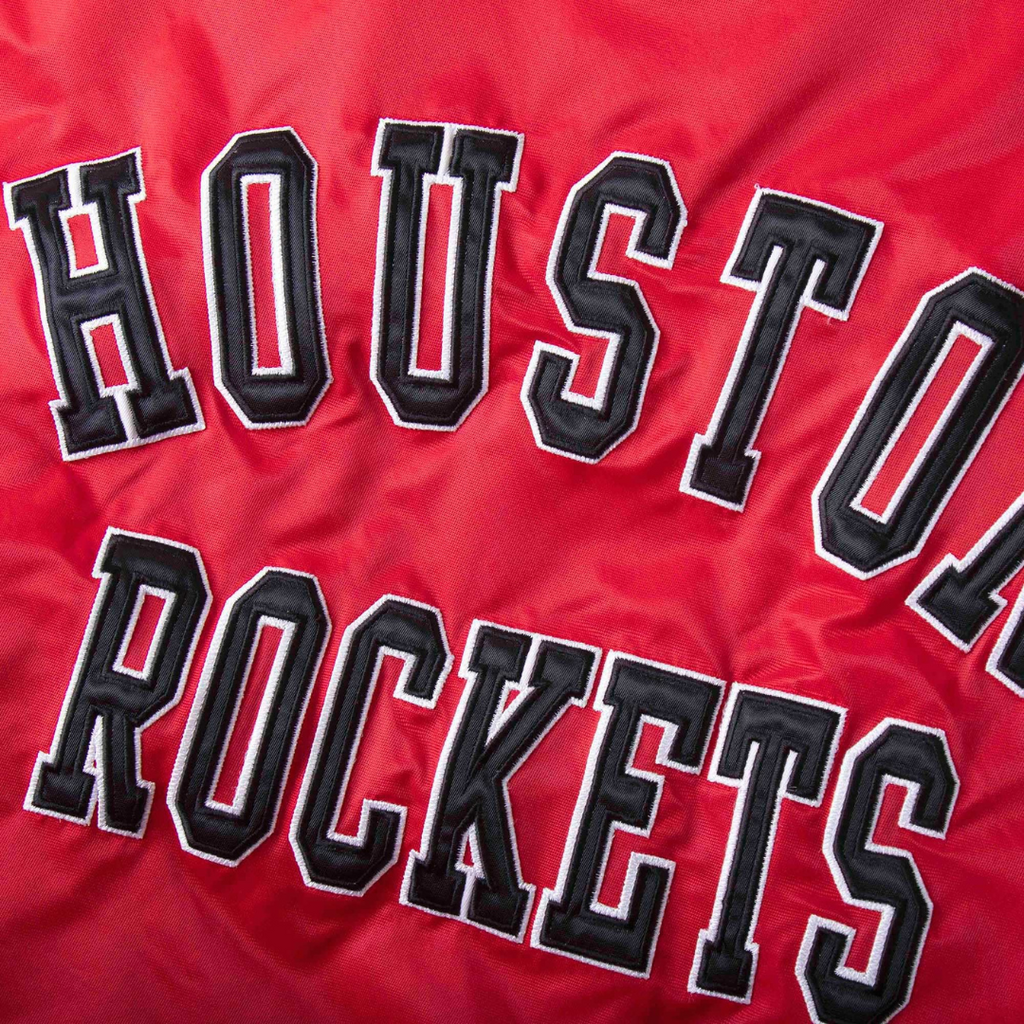 NBA Houston Rockets retro heritage satin jacket front view, JacketnJoint