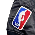 Portland Trail Blazers retro satin varsity jacket front view, JacketnJoint
