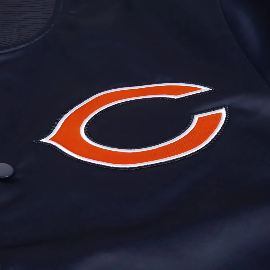 Satin navy Chicago Bears NFL jacket for men and women, JacketnJoint