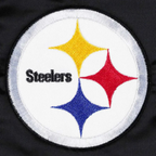 Black & gold satin jacket Pittsburgh Steelers NFL embroidered logo, JacketnJoint