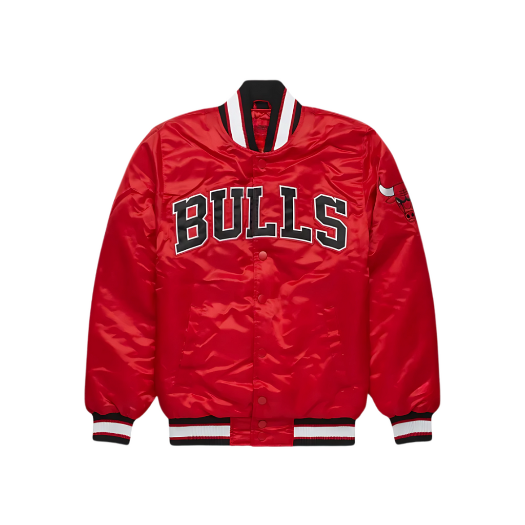 Chicago Bulls retro varsity satin jacket official NBA gear, JacketnJoint