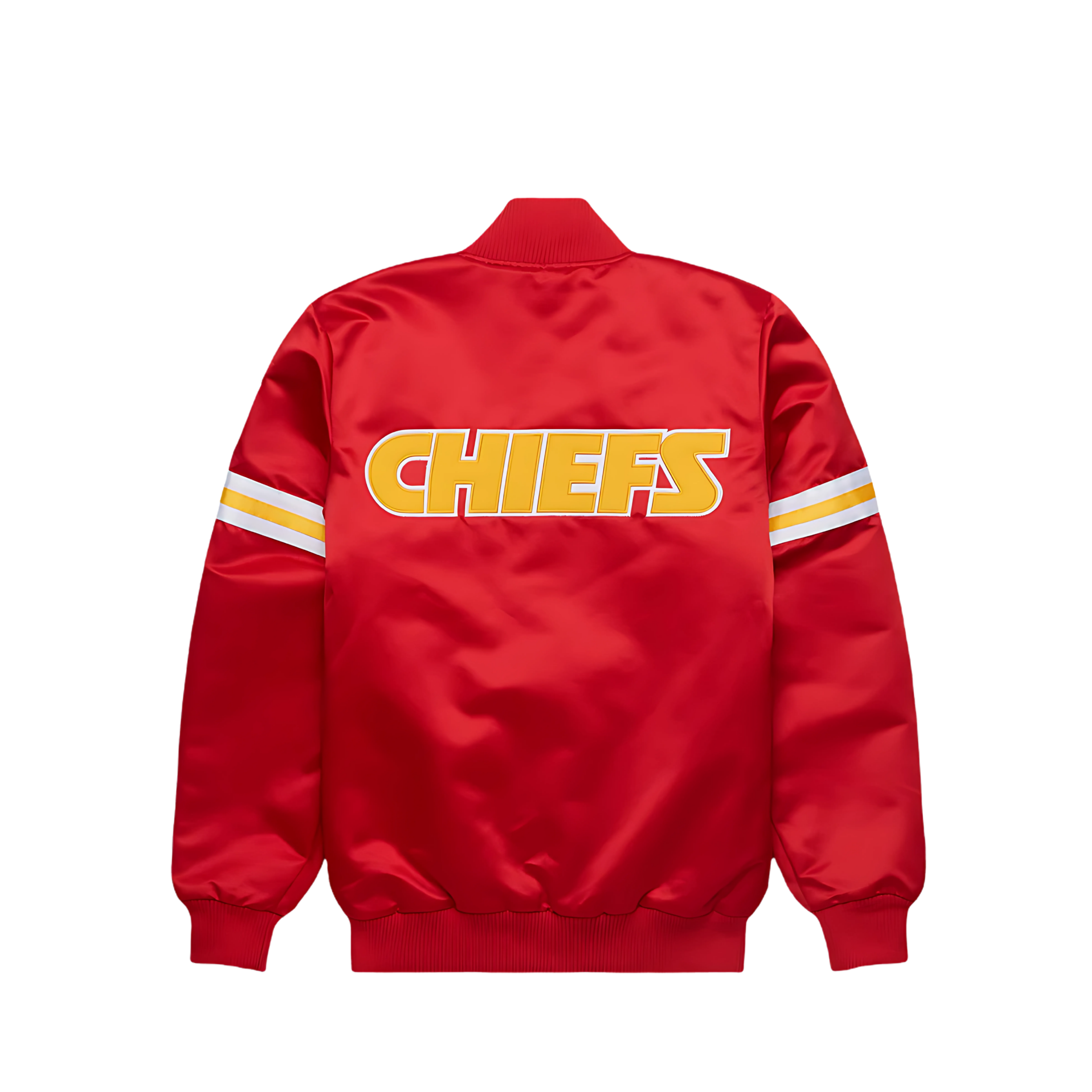 Official Chiefs red satin legacy jacket with team logo, JacketnJoint
