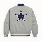 Cowboys silver throwback varsity bomber jacket, JacketnJoint