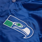 Navy blue satin Seahawks NFL fan jacket, JacketnJoint
