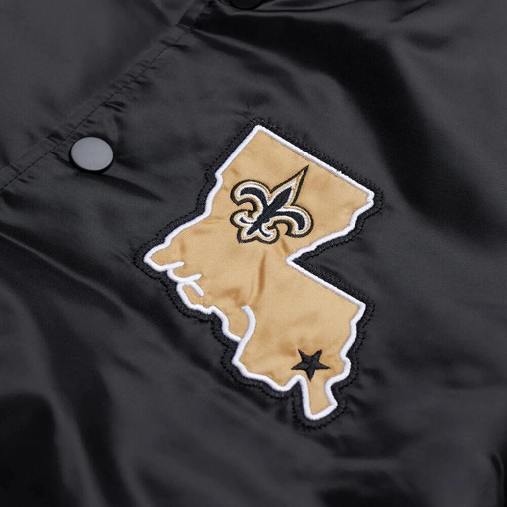 New Orleans Saints satin jacket with embroidered logo, JacketnJoint