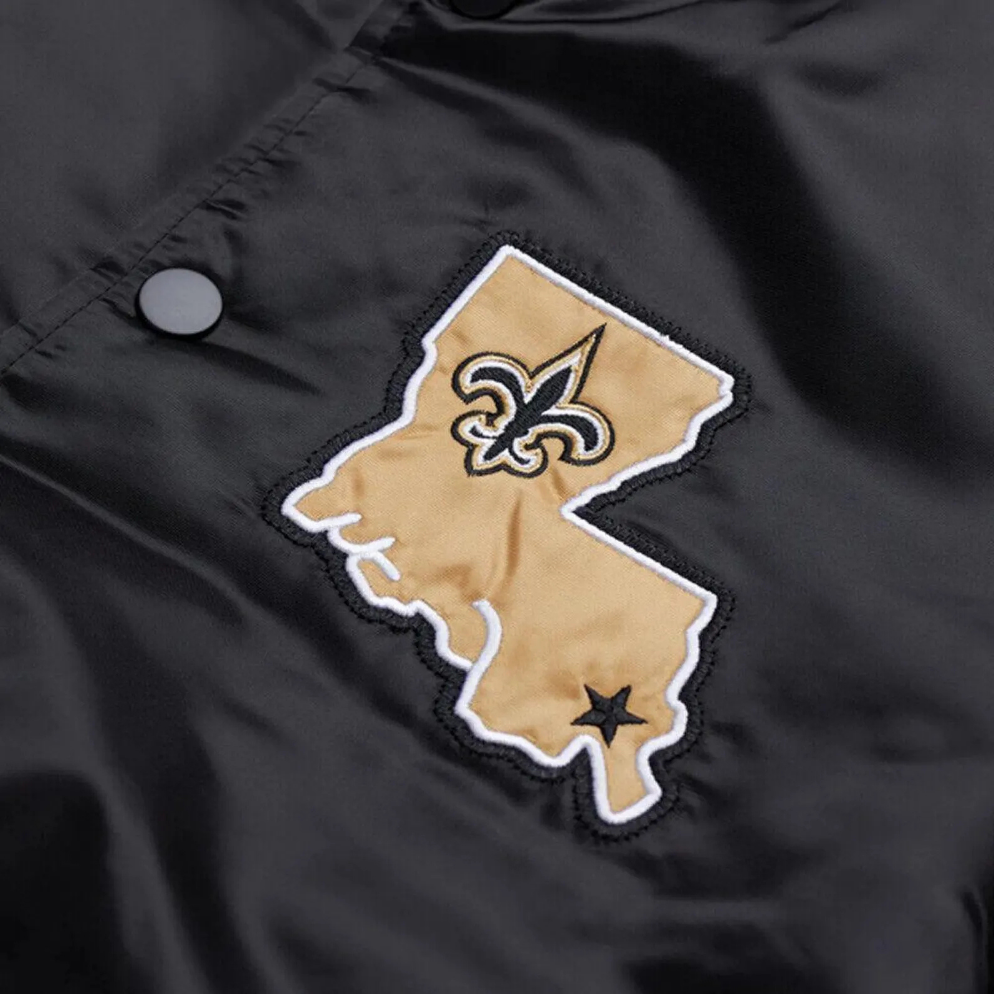 New Orleans Saints satin jacket with embroidered logo, JacketnJoint