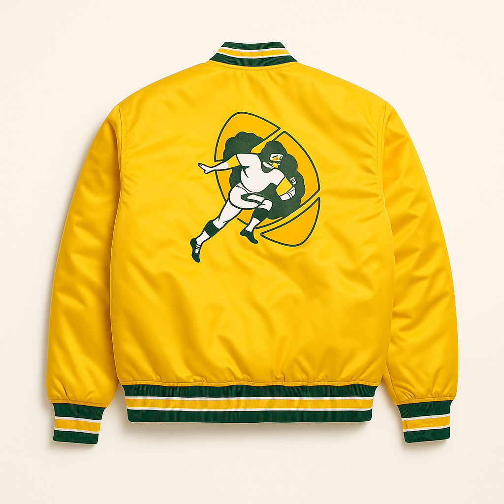 Packers retro varsity jacket with embroidered team crest, JacketnJoint