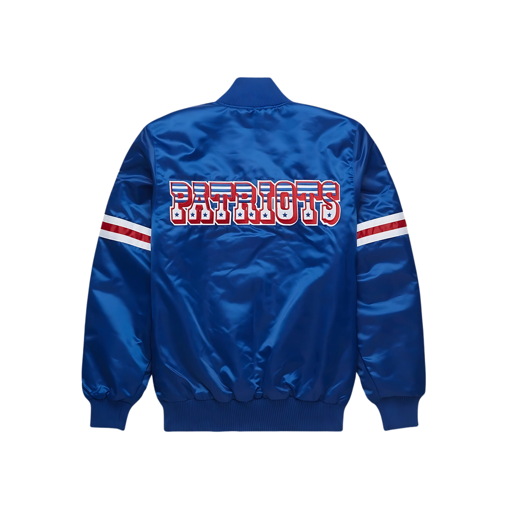 NFL Patriots navy satin jacket for game day and casual wear, JacketnJoint