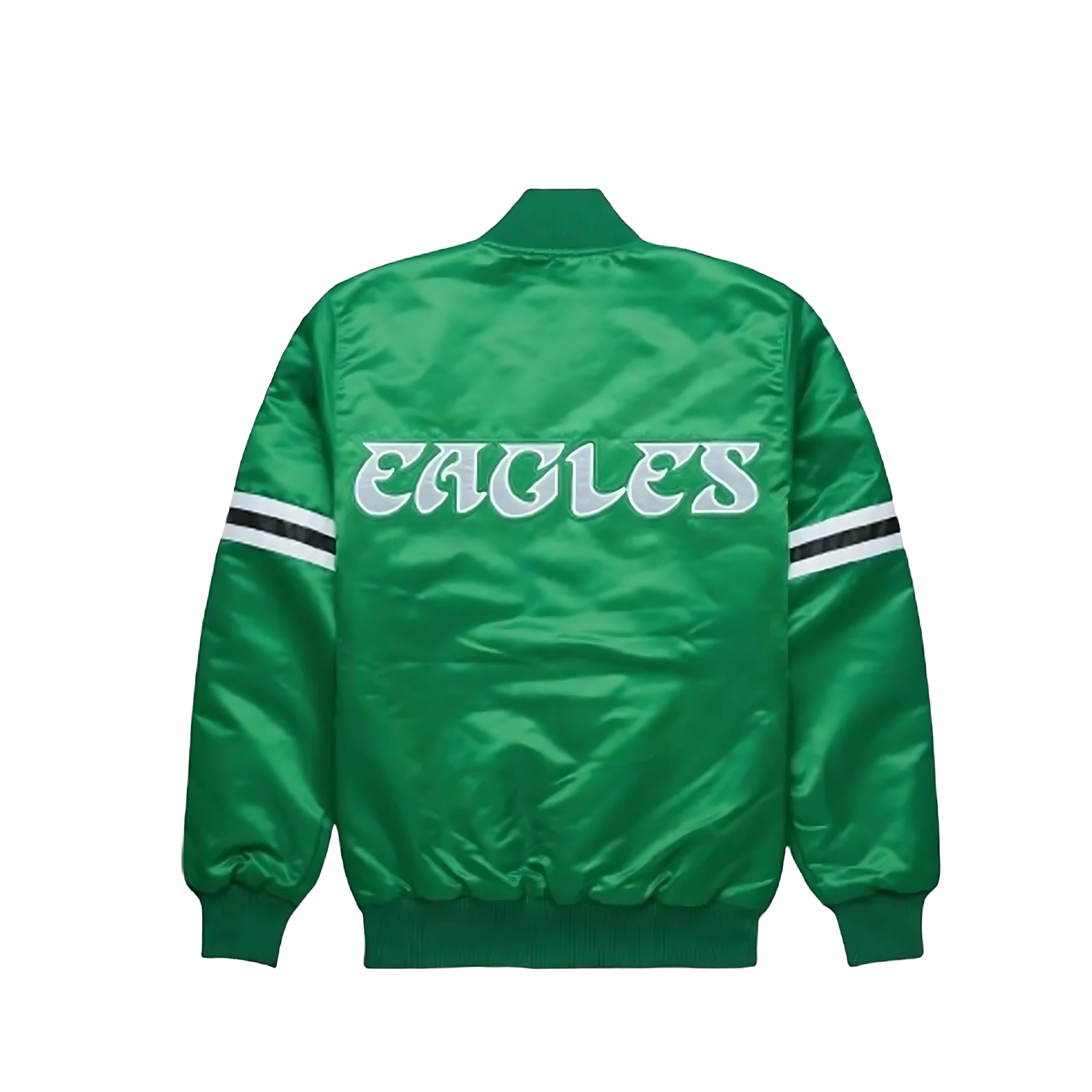 Heritage edition Philadelphia Eagles satin football jacket back view, JacketnJoint