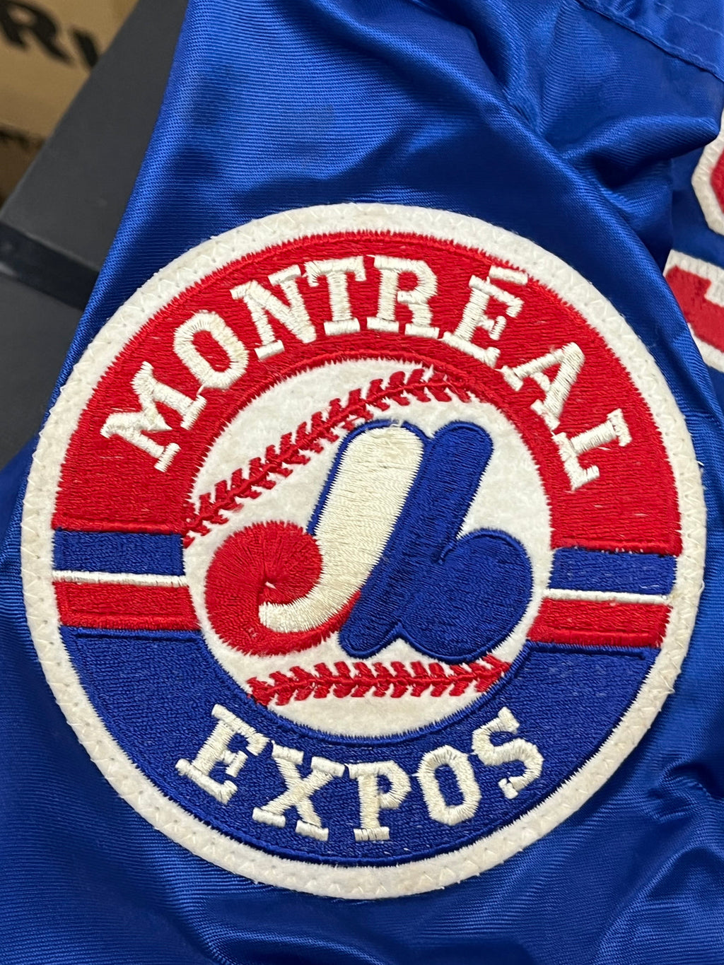 Montreal Expos Bomber Blue Satin Jacket