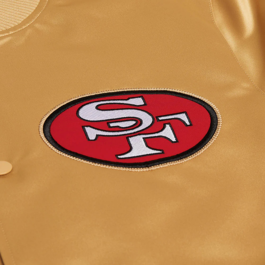 Premium satin San Francisco 49ers fanwear embroidered logo, JacketnJoint